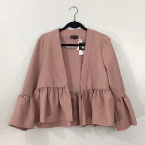 Blush Ruffle Crop Jacket